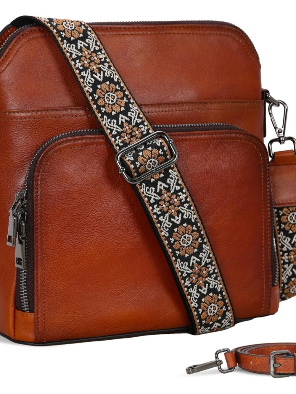 Leather Crossbody Bag Women Purse and Handbag with Built in Wallet